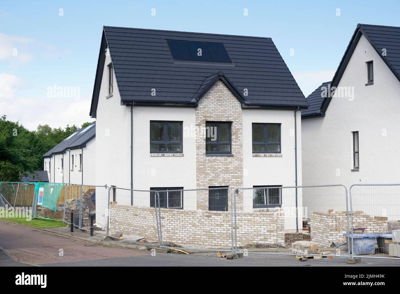 Luxury rural housing development in construction for purchase Stock