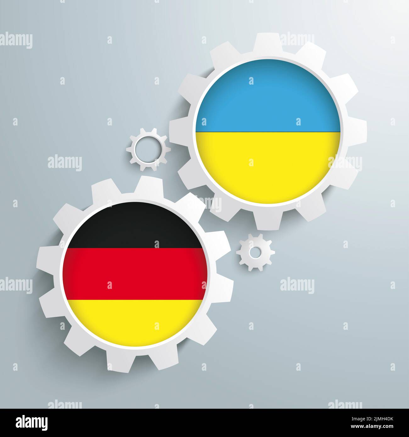 Ukraine Germany Partnership Gears Stock Photo