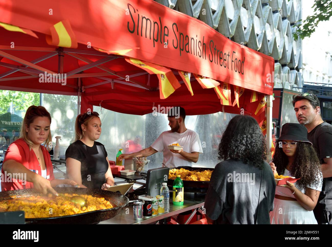 Takeaway Spanish street food stall at festival, UK Stock Photo