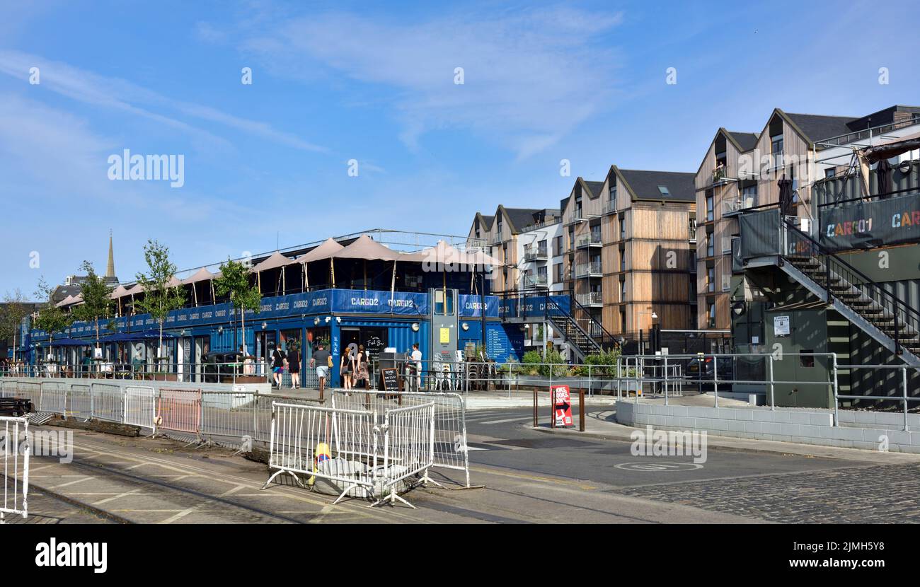 Bristol Wapping Wharf along Museum Street temporary restaurants and