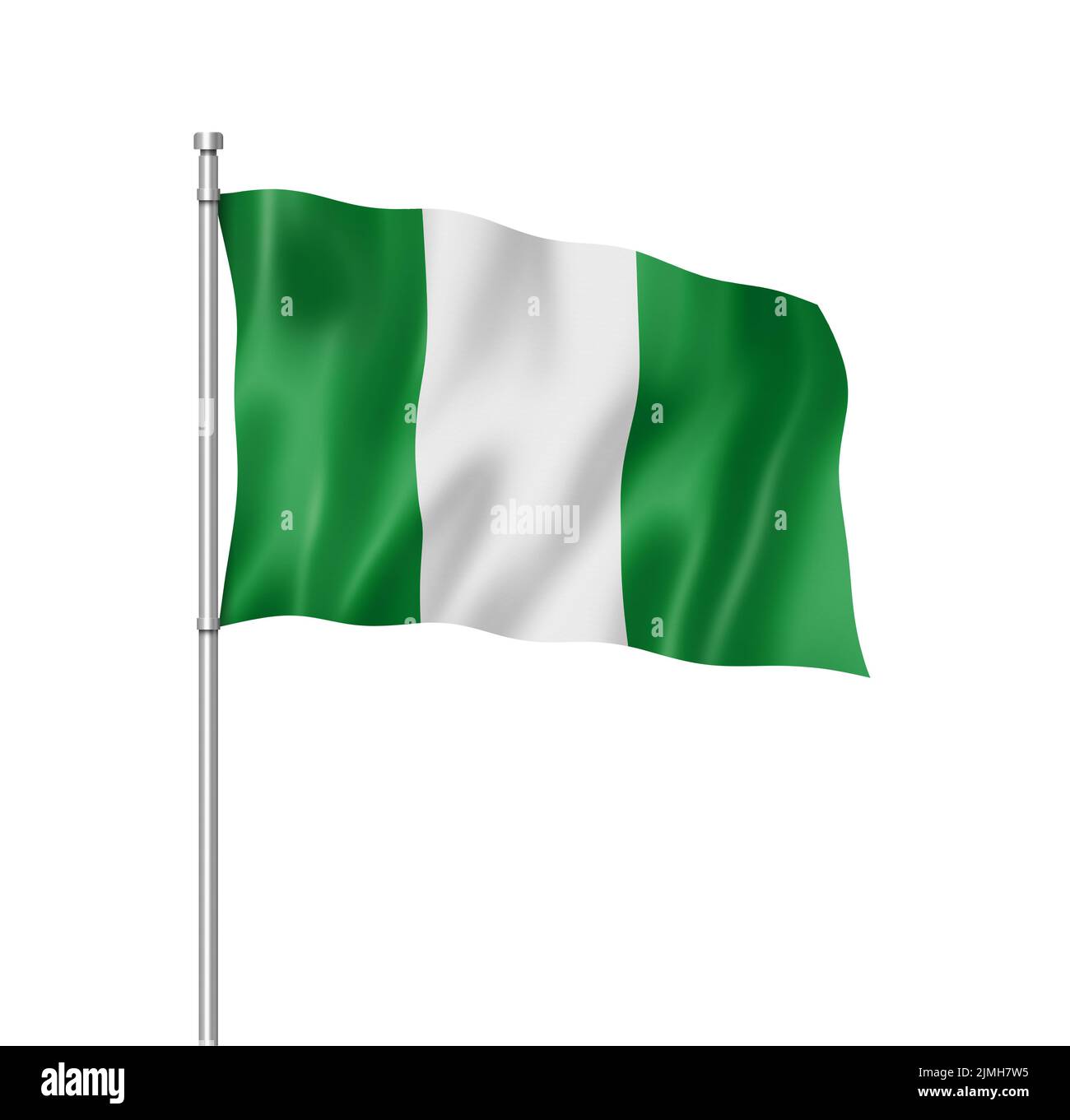 Nigerian flag isolated on white Stock Photo