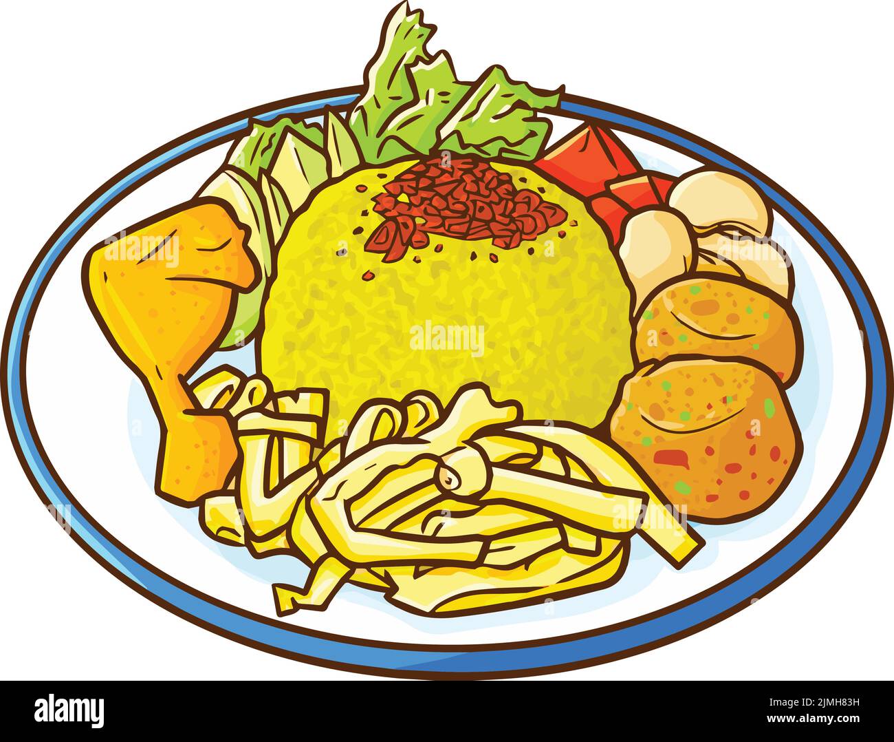 Nasi Kuning Stock Vector Images Alamy