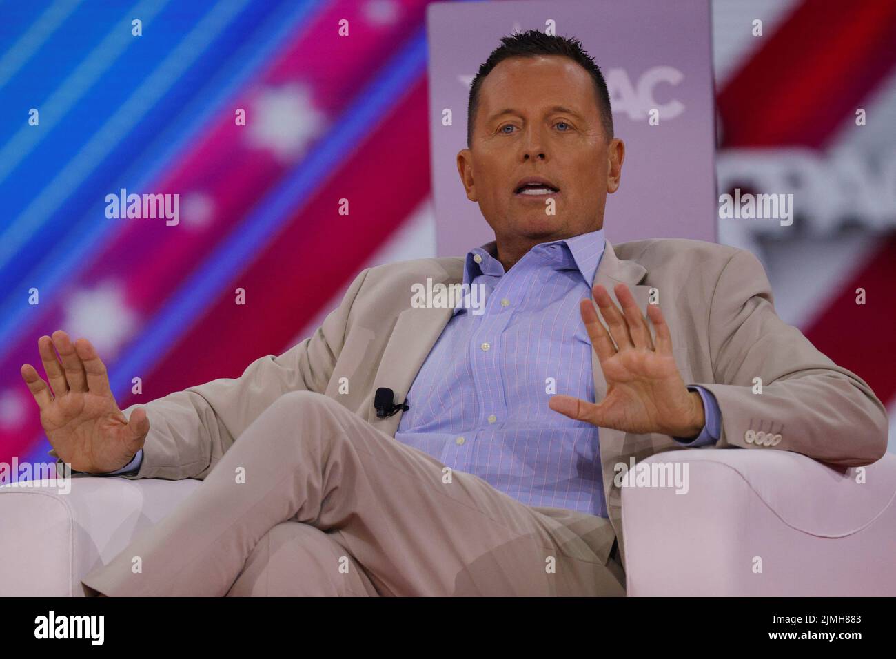 Ric Grenell, former U.S. Ambassador to Germany, speaks at the Conservative Political Action Conference (CPAC) in Dallas, Texas, U.S., August 6, 2022.  REUTERS/Brian Snyder Stock Photo