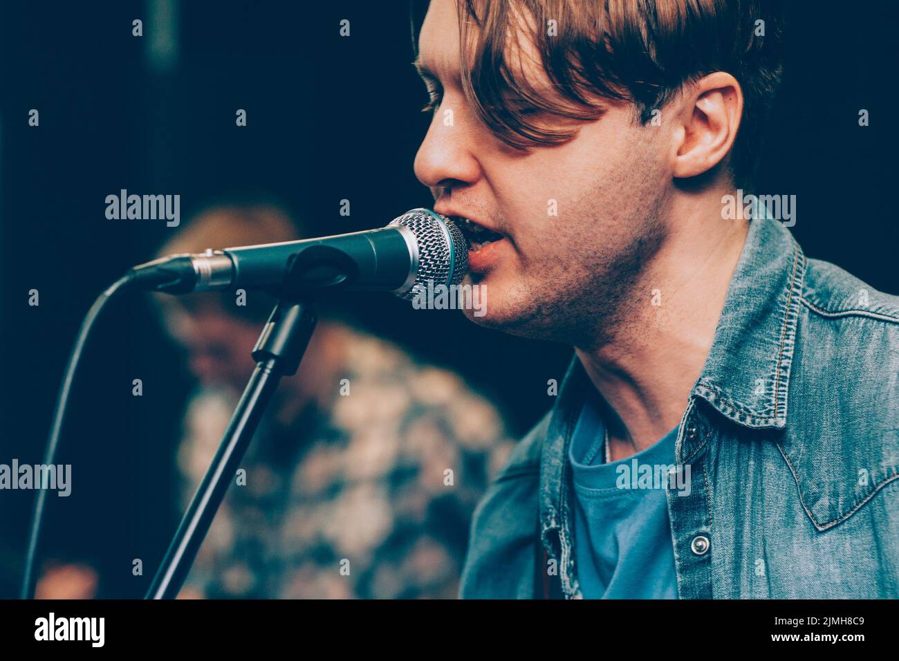 live music concert professional singer microphone Stock Photo