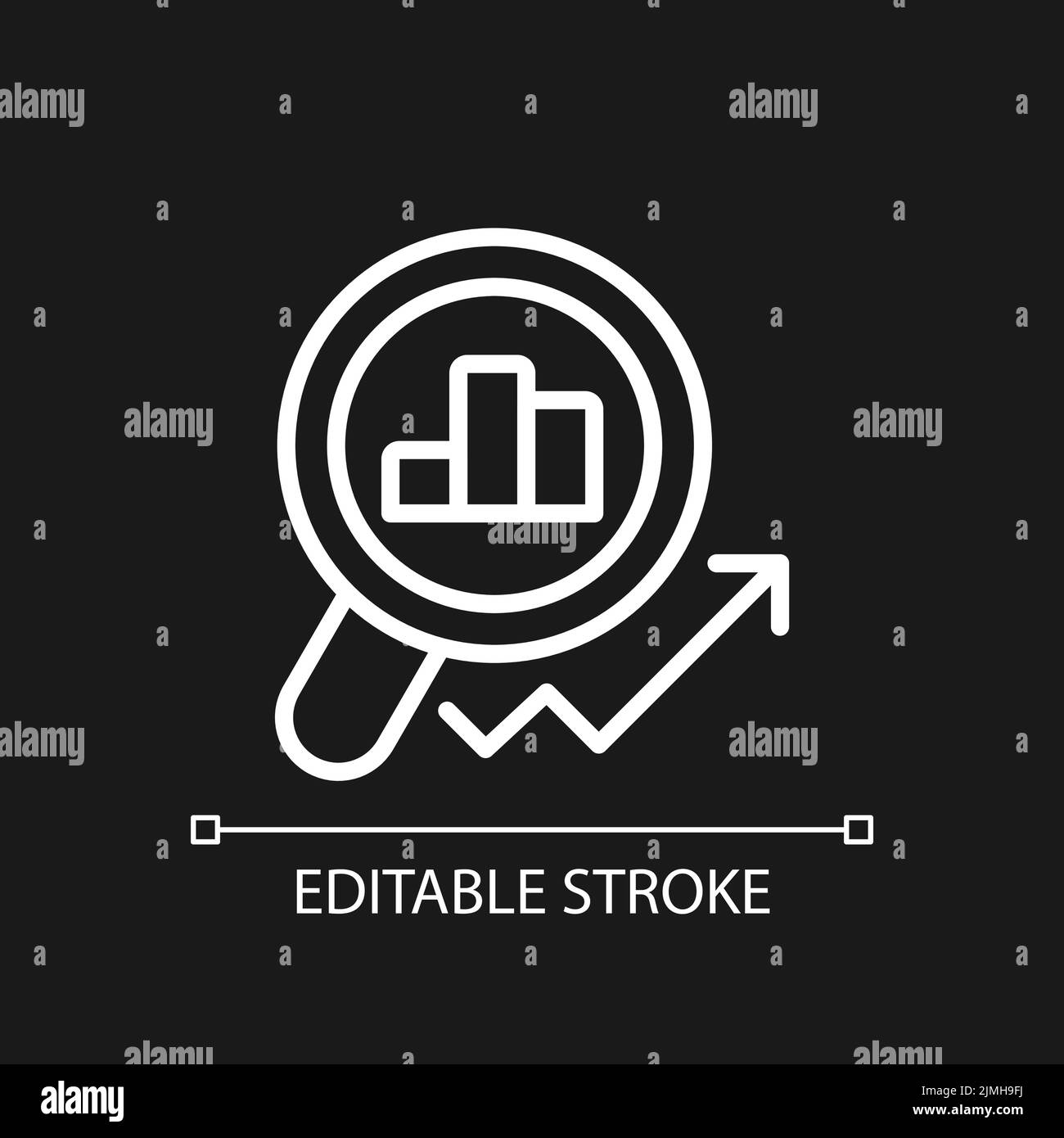 Market monitoring pixel perfect white linear icon for dark theme Stock ...