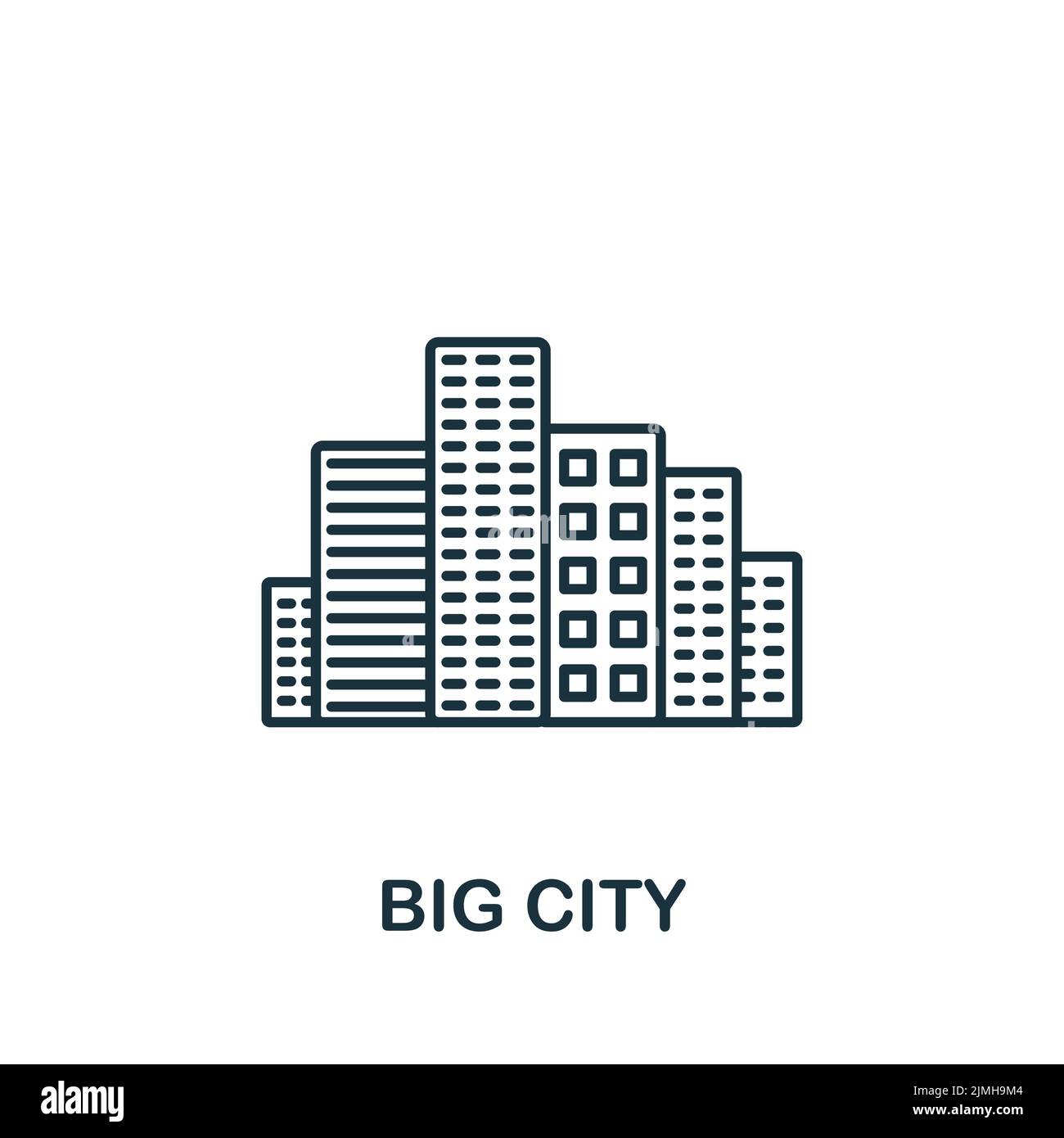 Big City icon. Monochrome simple icon for templates, web design and infographics Stock Vector