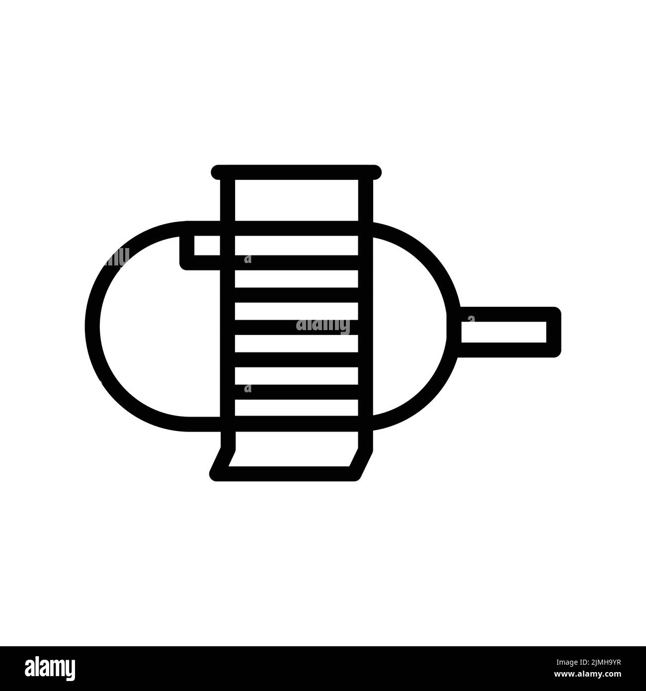 Industrial electric motor olor line icon. Pictogram for web page. Stock Vector