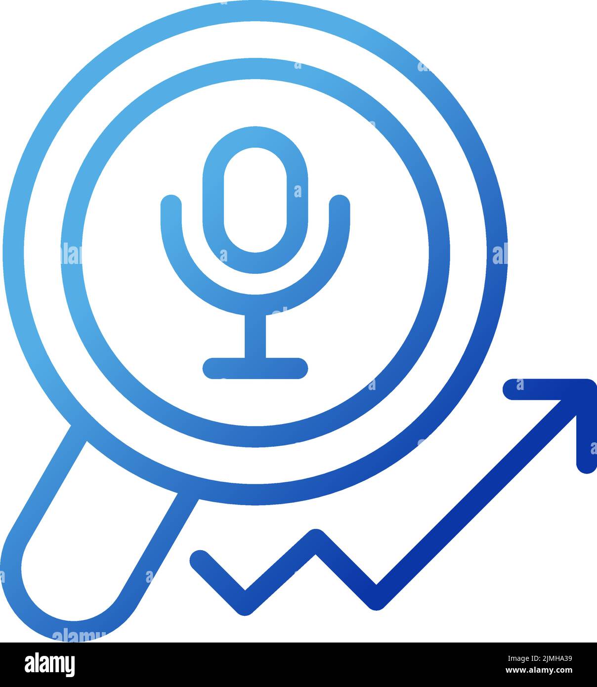 Voice marketing pixel perfect gradient linear vector icon Stock Vector