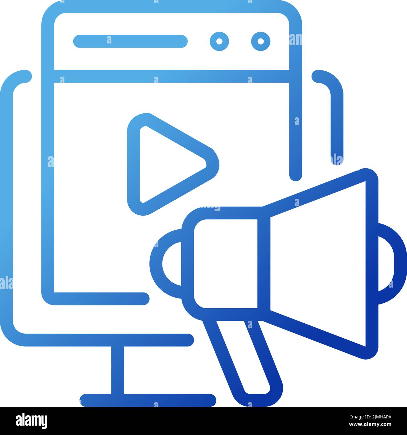 Video marketing pixel perfect gradient linear vector icon Stock Vector