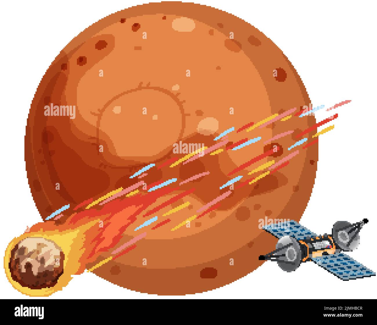 Mars planet and satellite illustration Stock Vector Image & Art - Alamy