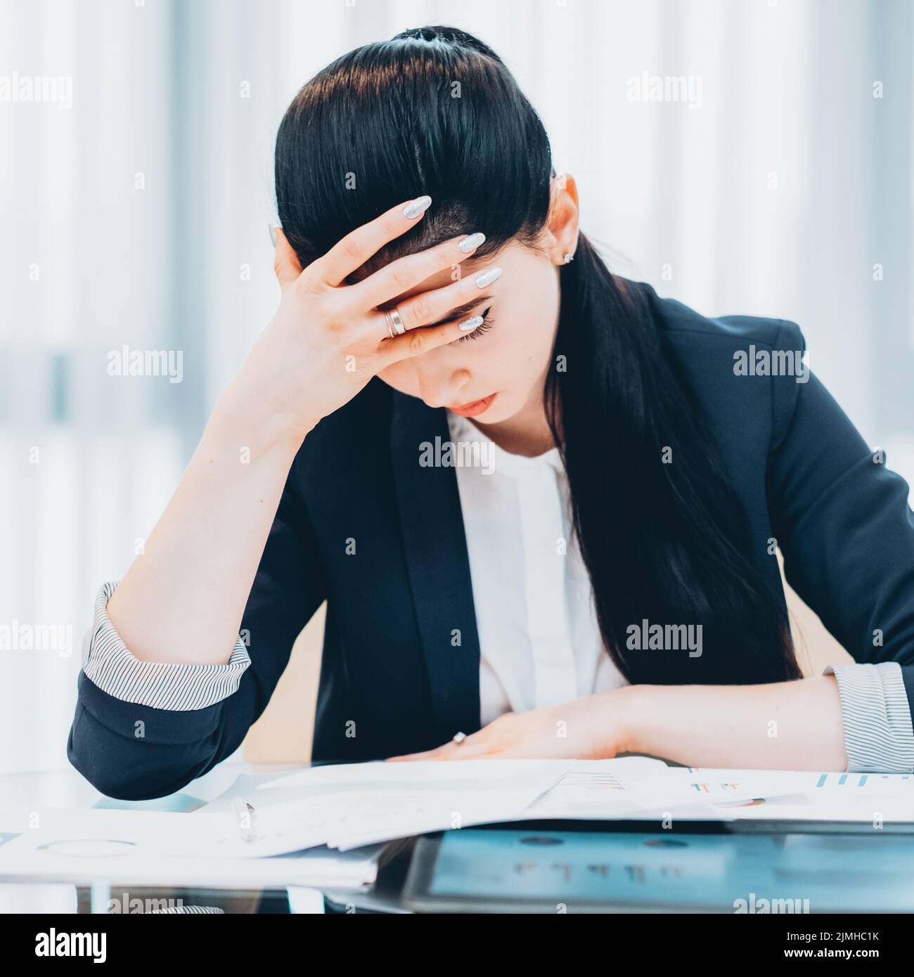 pressure deadlines stressed business woman office Stock Photo