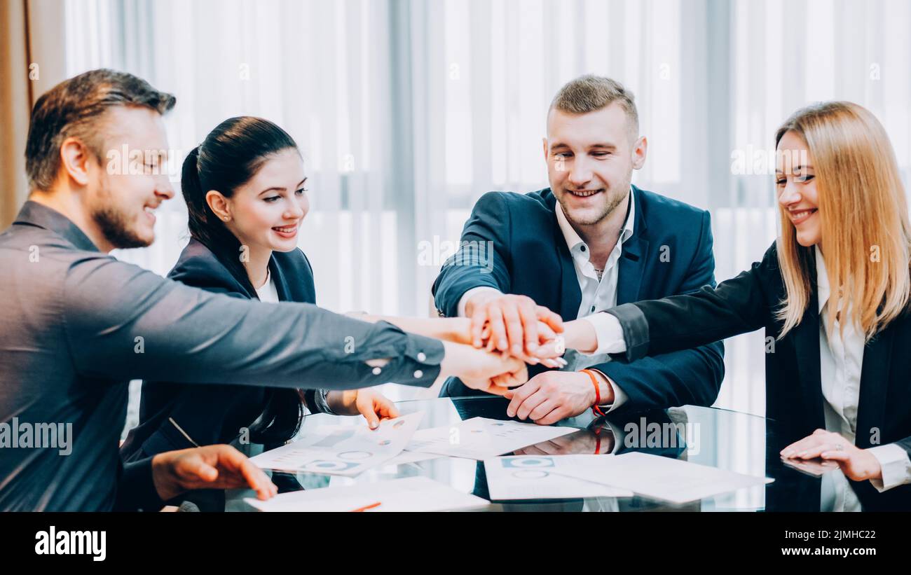 successful partnership cooperation team hand stack Stock Photo - Alamy