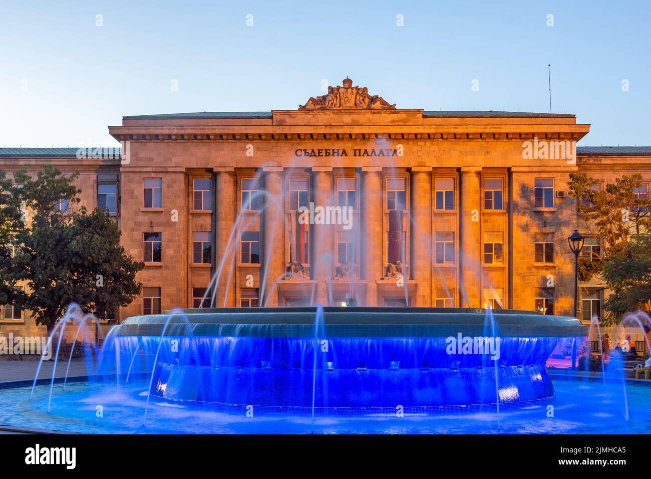 RUSE, BULGARIA -AUGUST 15, 2021: Sunset view of Freedom Square at the ...