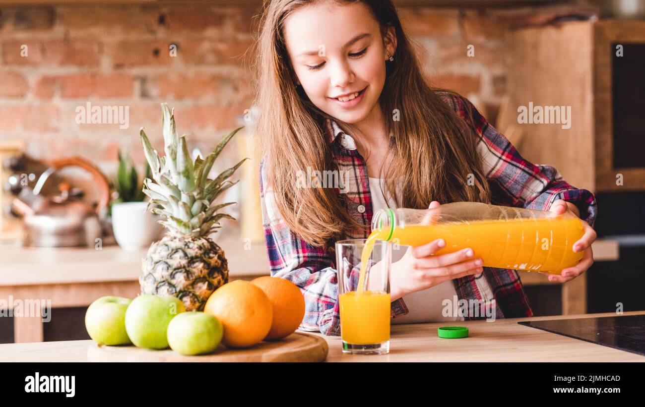 child health drink orange juice balanced nutrition Stock Photo Alamy