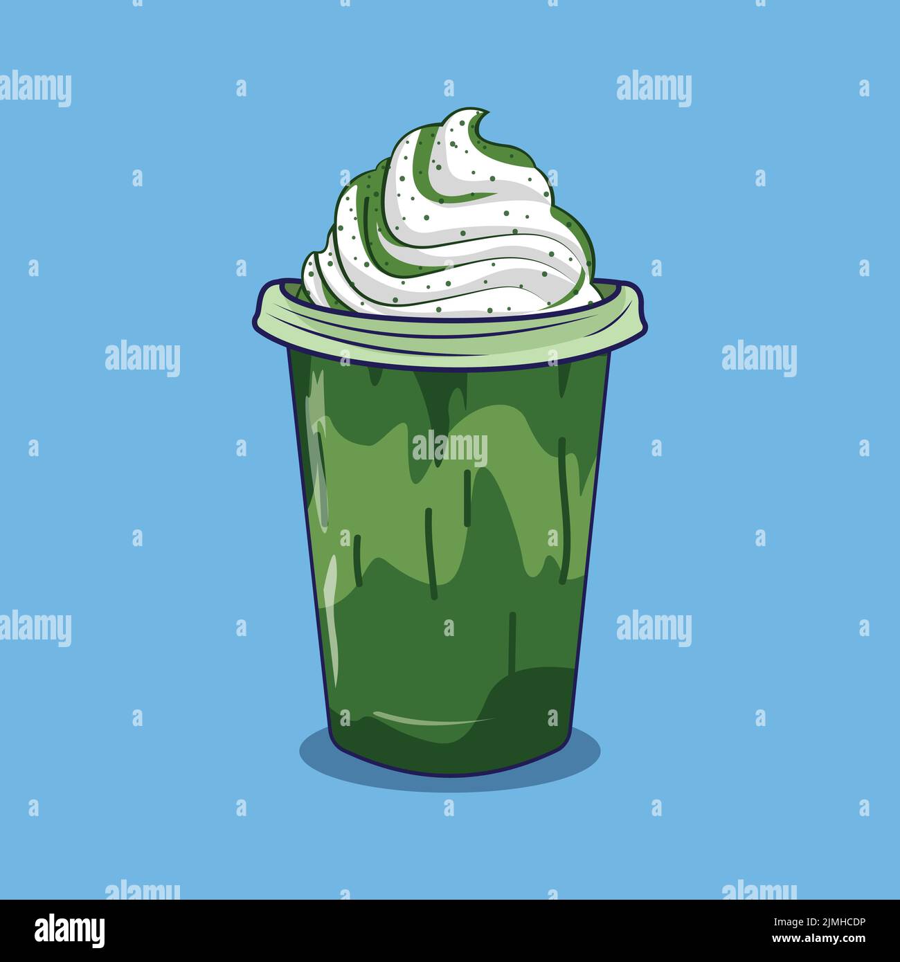 green tea bubble drink advertisement vector Stock Vector