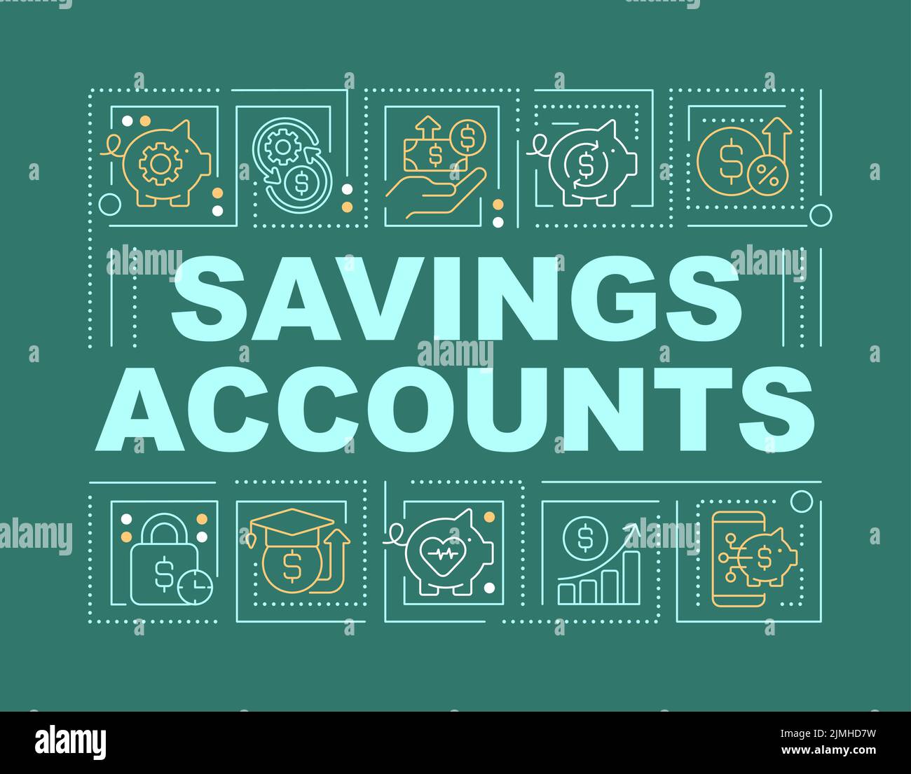 Savings accounts word concepts green banner Stock Vector Image & Art