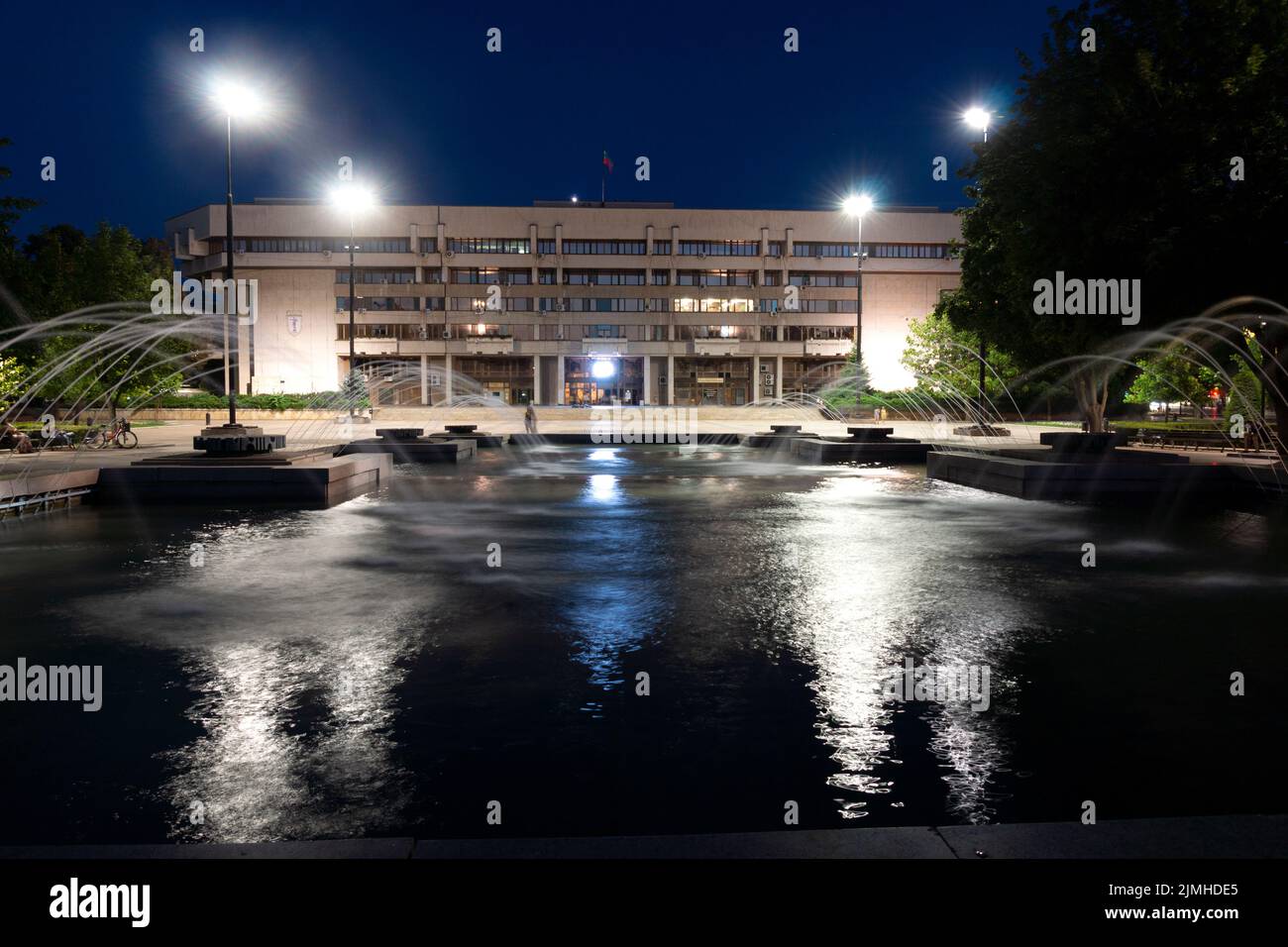 RUSE, BULGARIA -AUGUST 15, 2021: Sunset view of Freedom Square at the ...