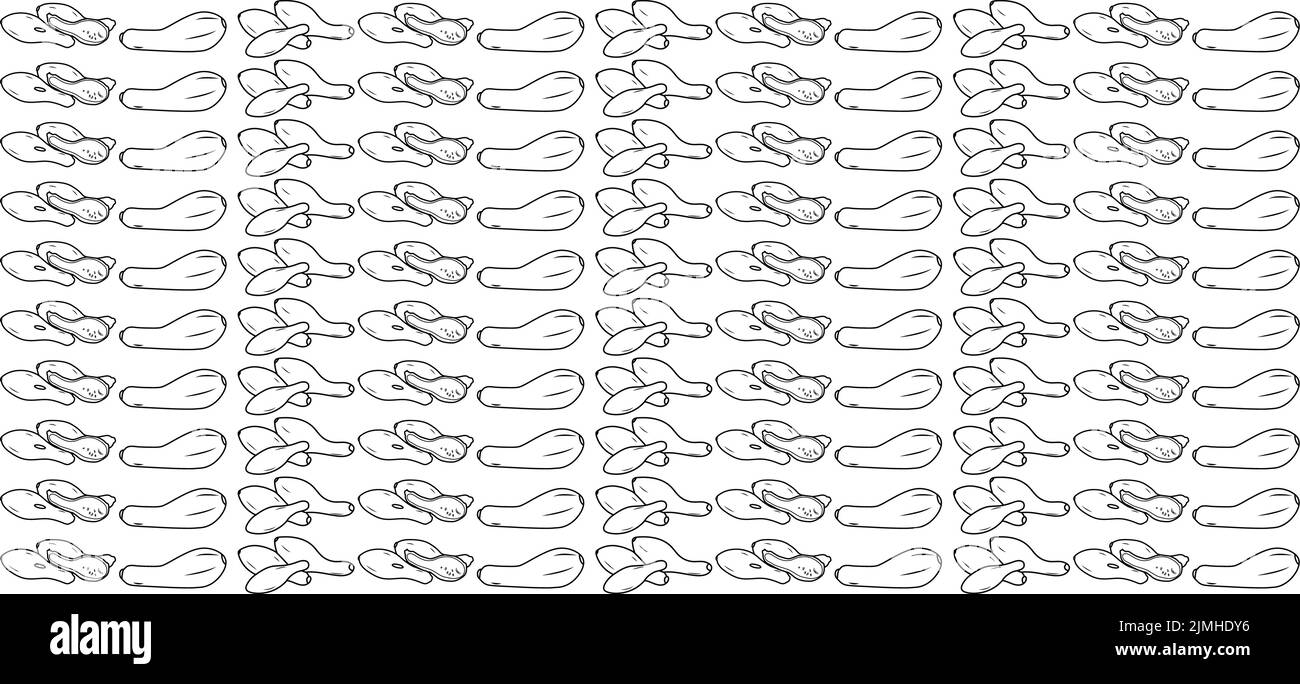 Flat vector of Crookneck doodle pattern isolated on white background. Stock Vector