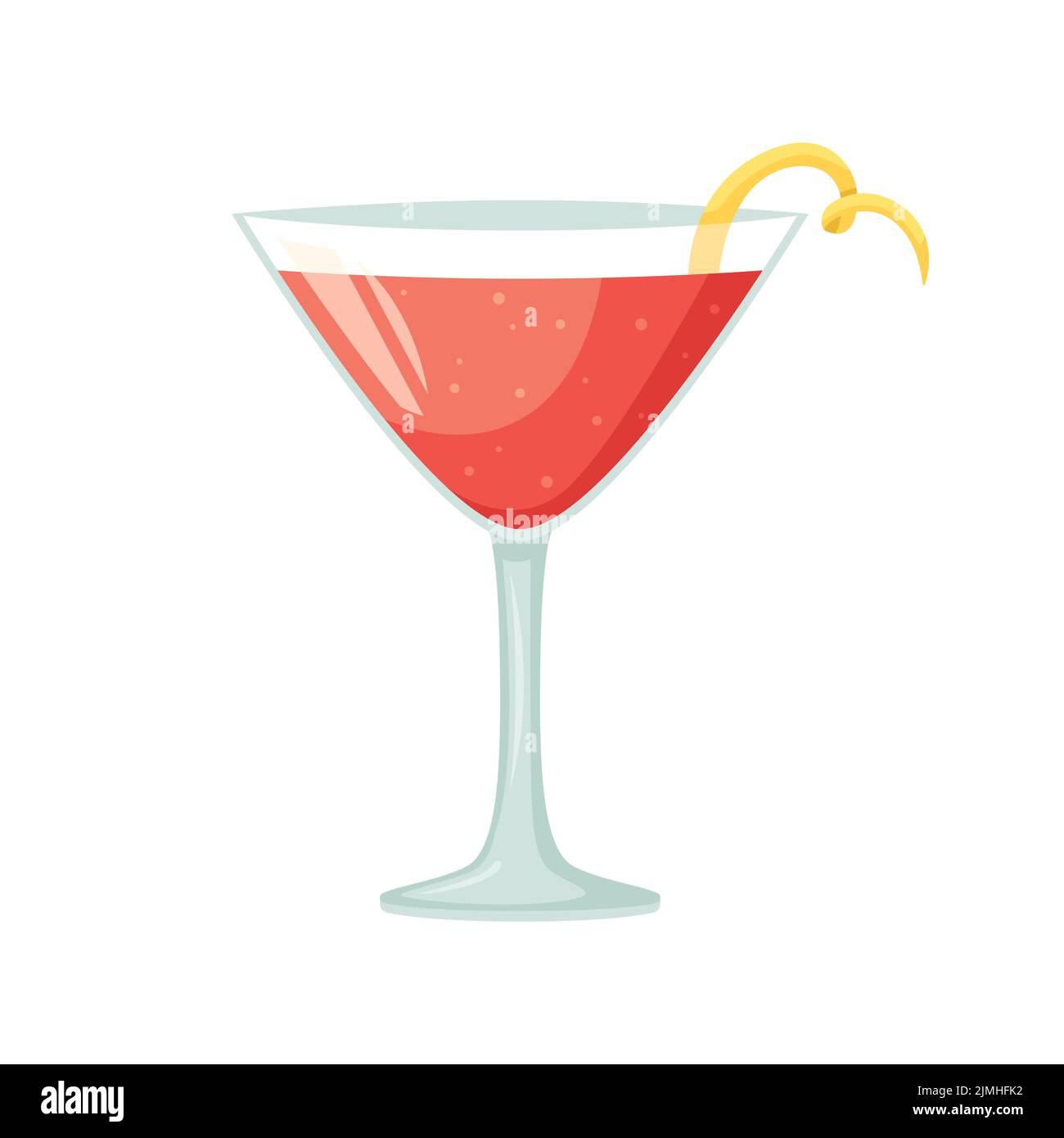 Vector illustration of a club alcoholic cocktail. Cosmopolitan Stock Vector