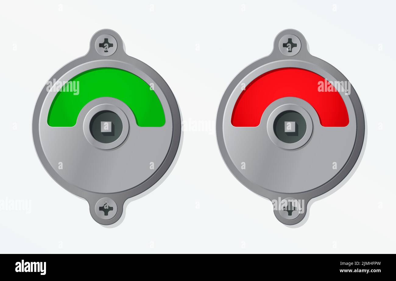 Vector illustration set of public toilet door locks with green for ...
