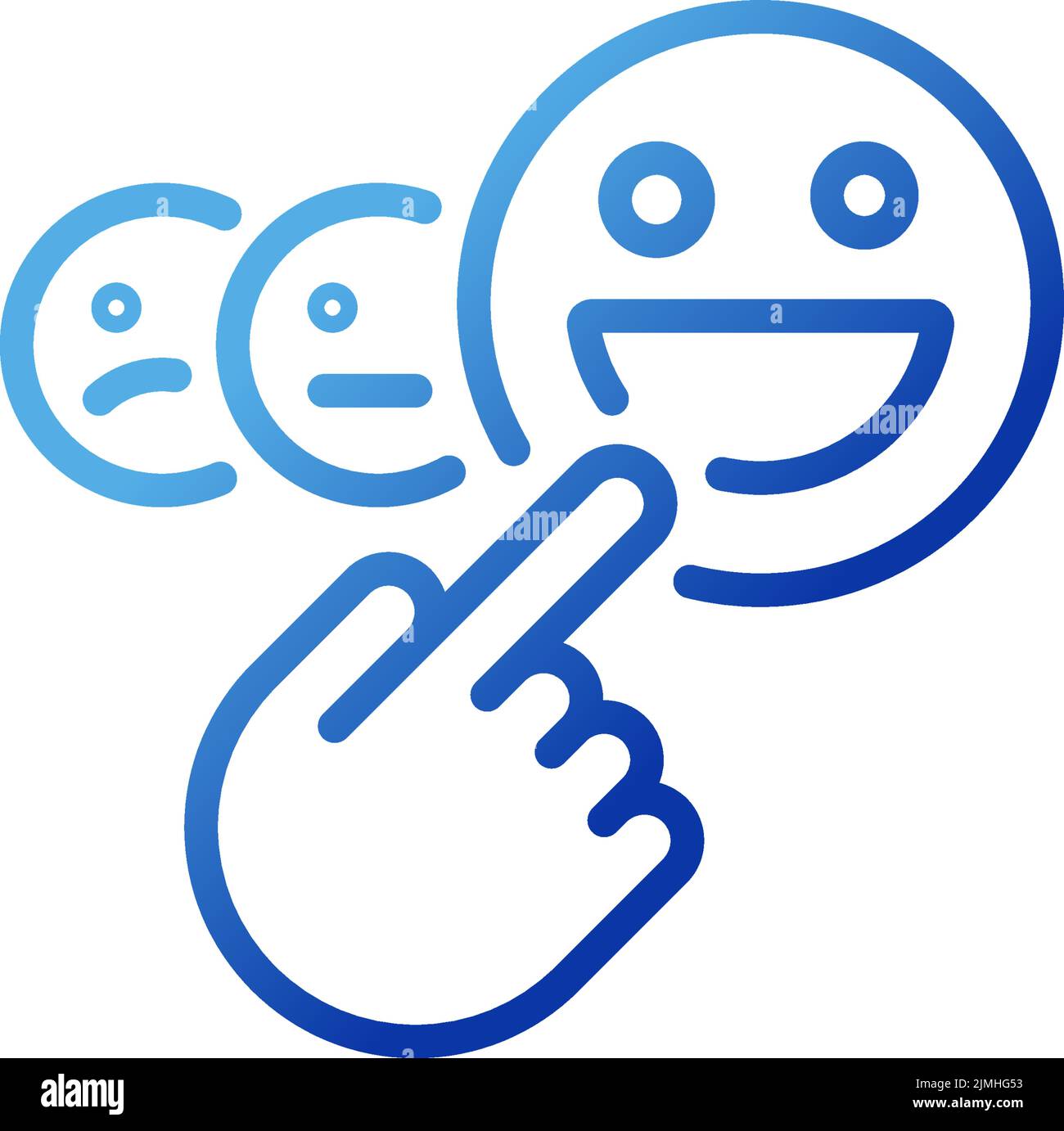 Positive feedback pixel perfect gradient linear vector icon Stock Vector