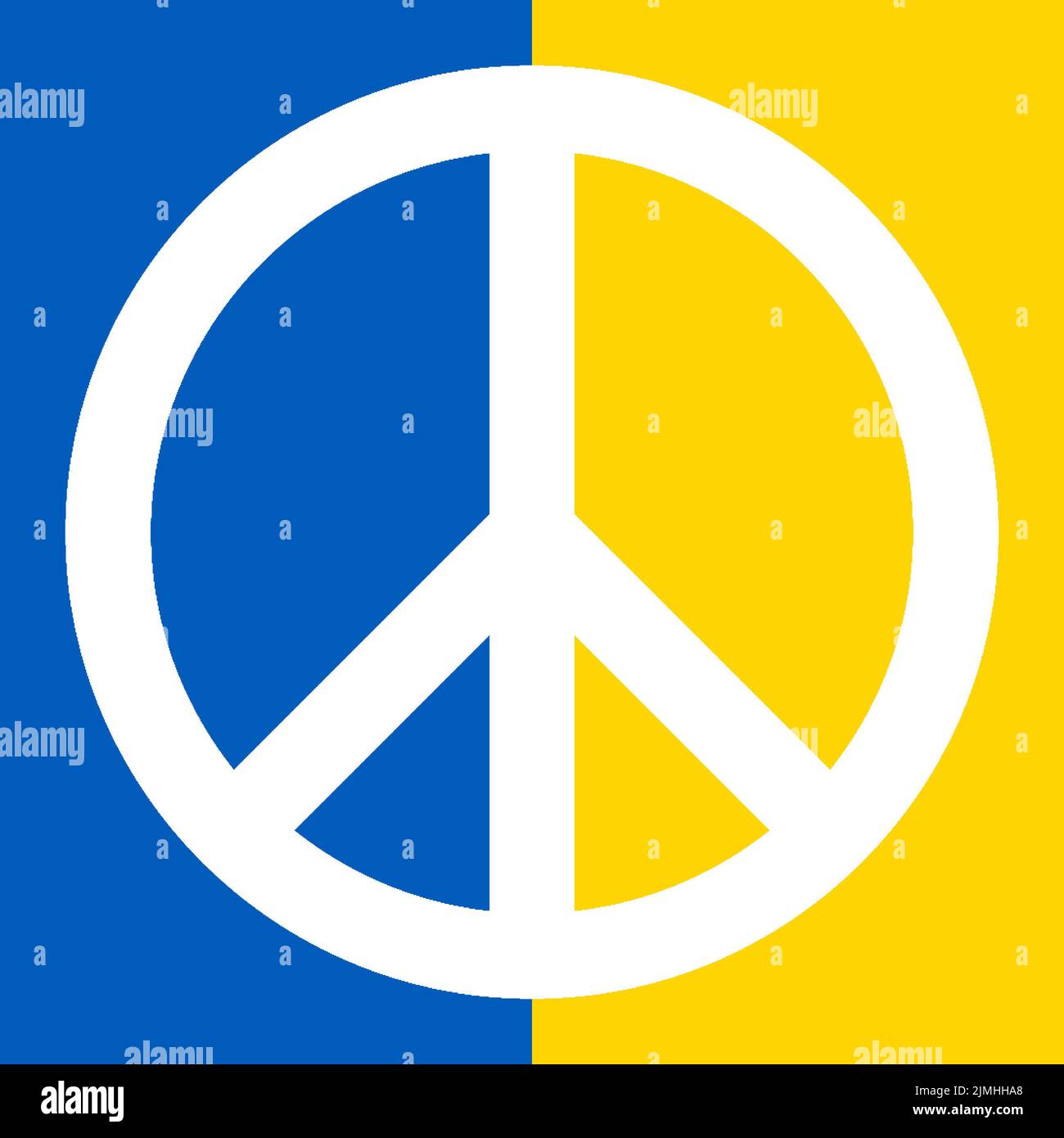 Ukraine flag with peace symbol Stock Photo