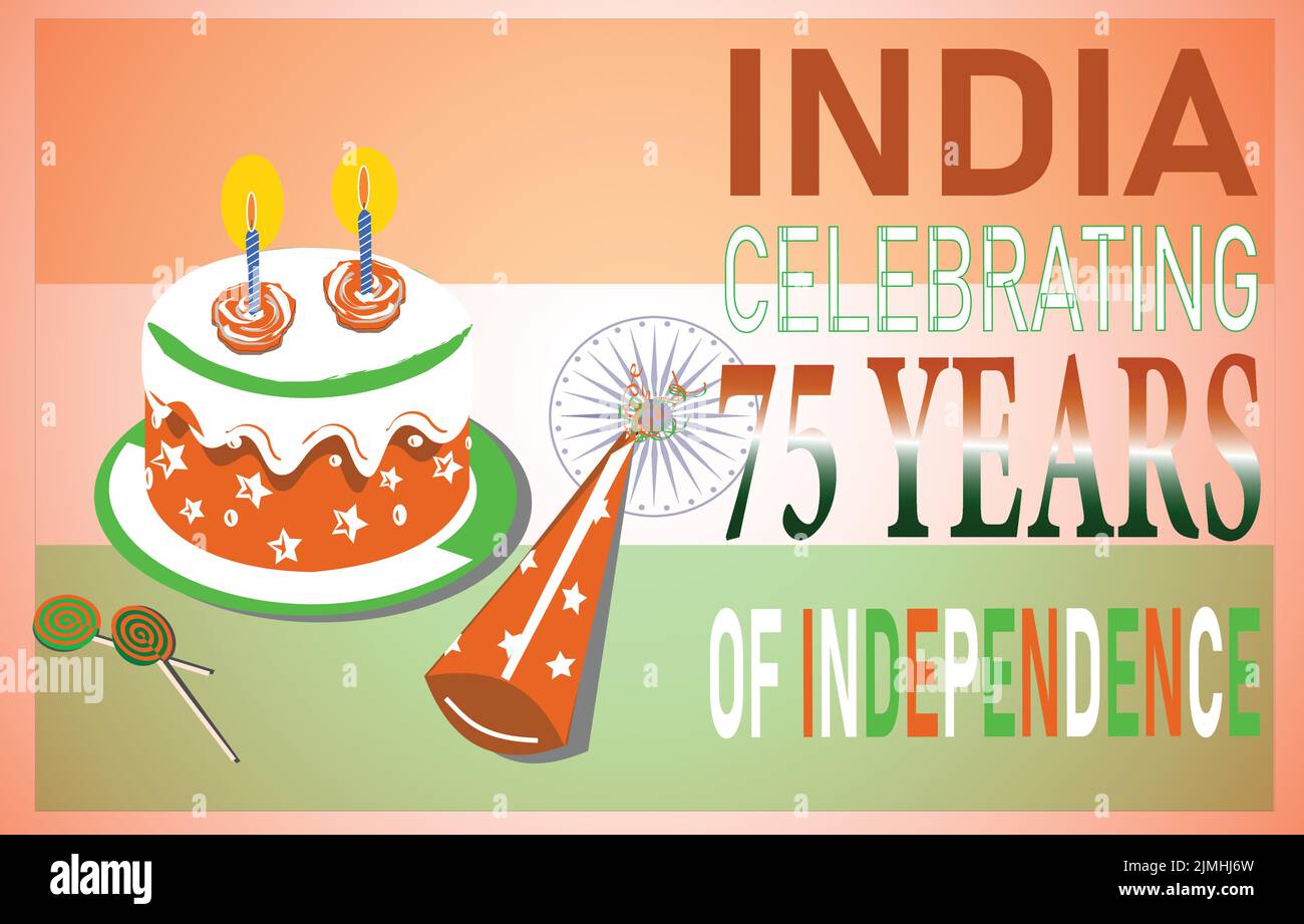 India celebrating 75 years of independence template for banner card and