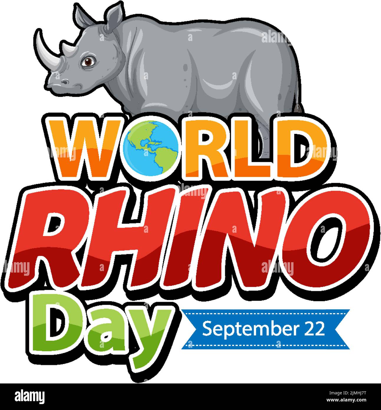 World Rhino Day September 22 illustration Stock Vector Image & Art - Alamy