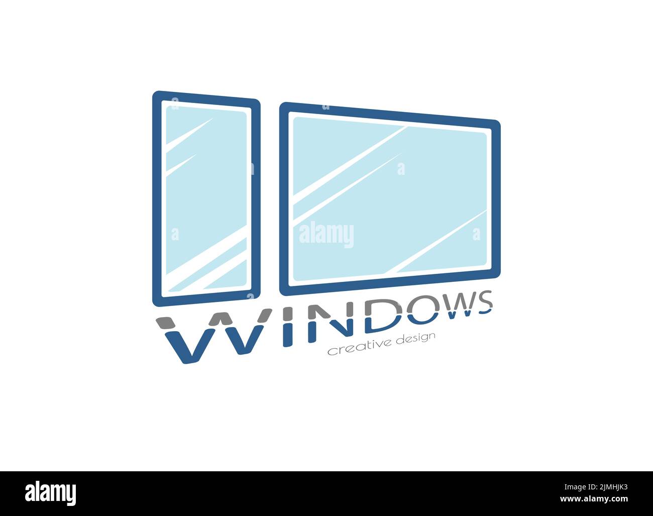 Window. A template for a logo and the development of creative thought. A business idea for repairing, building, manufacturing, installing and replacin Stock Vector
