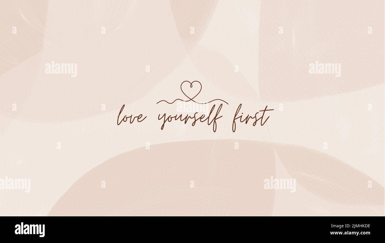 A digital illustration of an inspirational love yourself pink poster