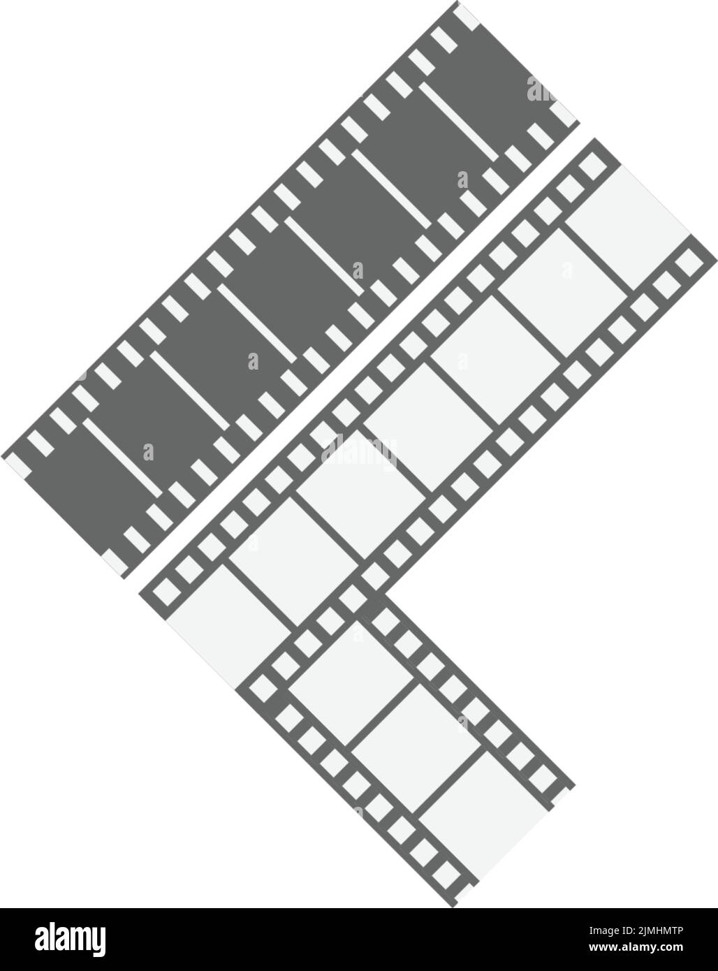 A vector flat design of filmstrip illustration icon isolated on white ...