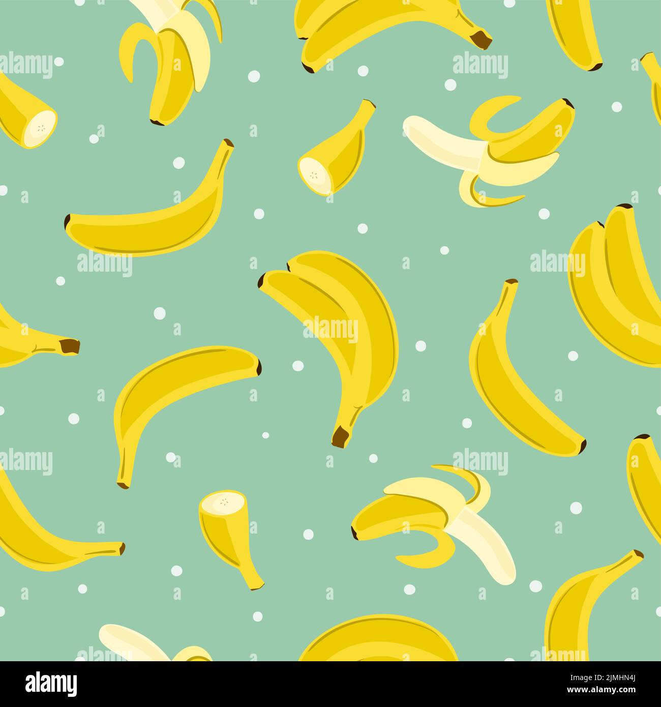 Seamless banana fruit pattern in flat style. Vector food background ...