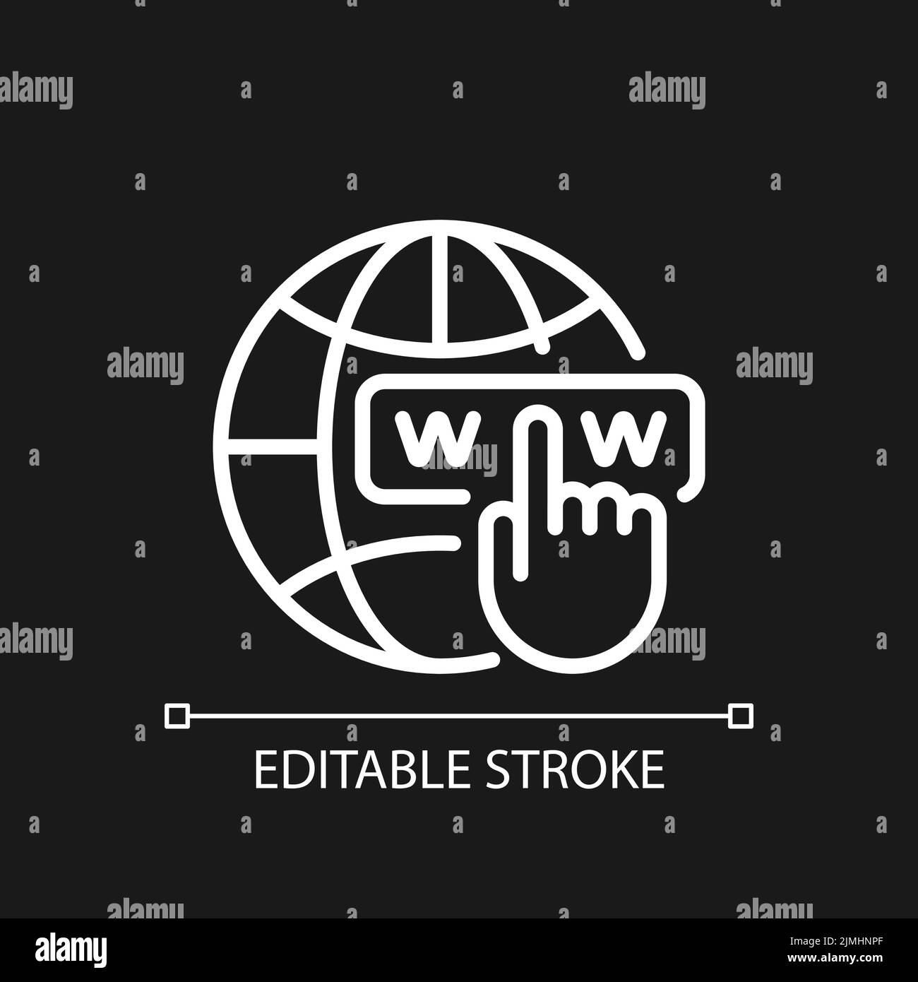 Website pixel perfect white linear icon for dark theme Stock Vector ...