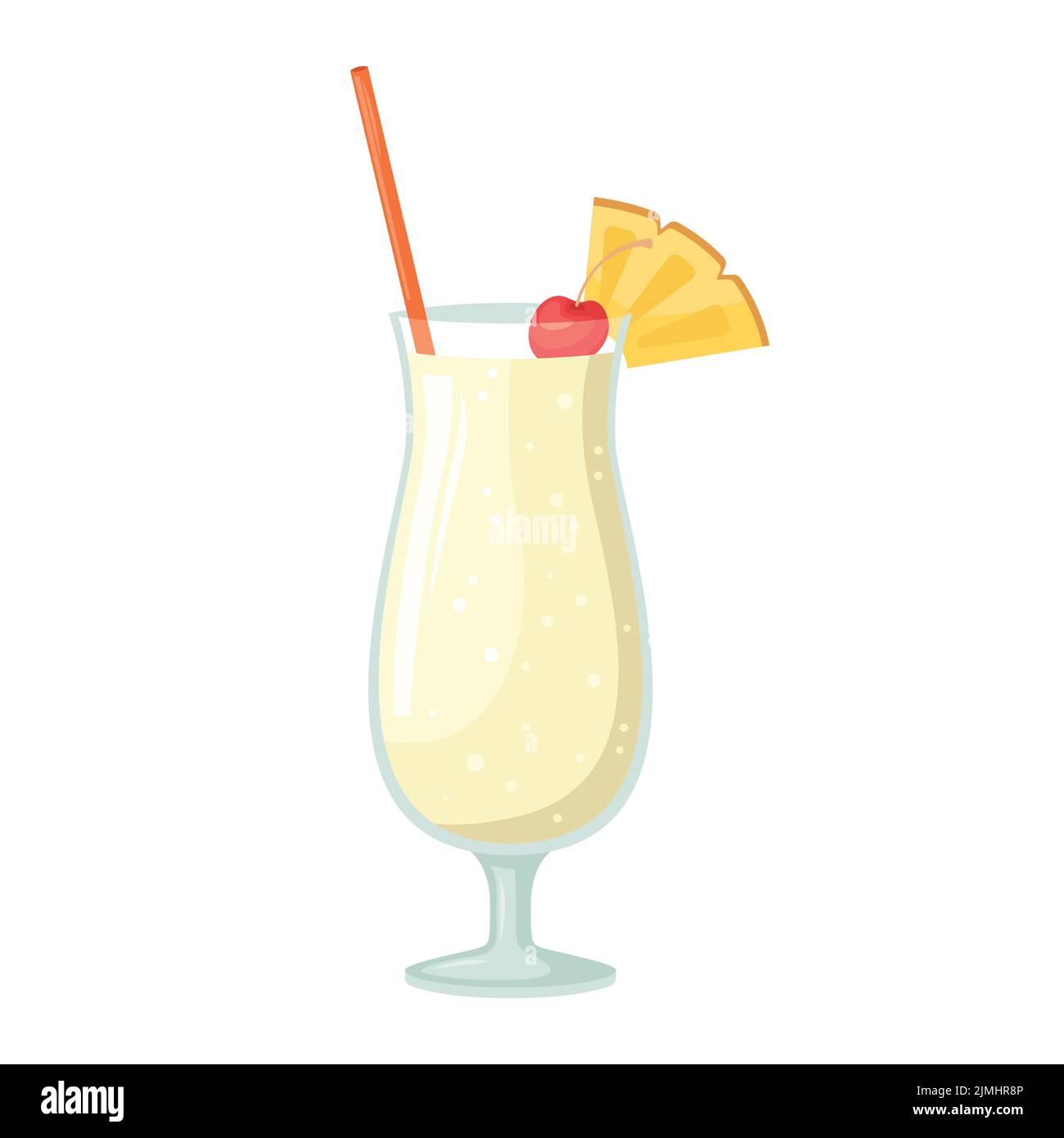 Vector illustration of a club alcoholic cocktail. Pina Colada Stock Vector