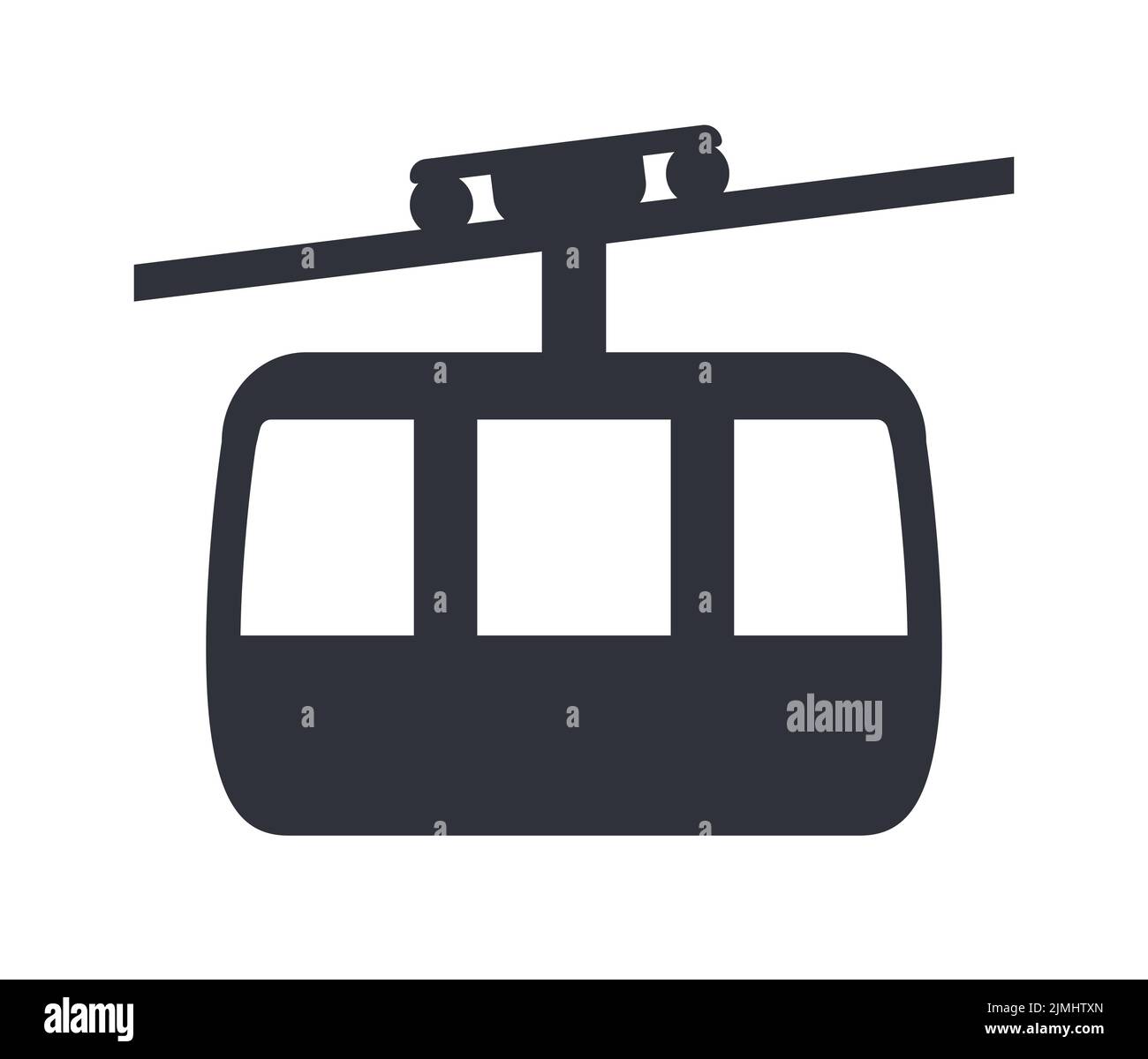 Cable car mountain lift gondola sign vector illustration icon Stock Vector