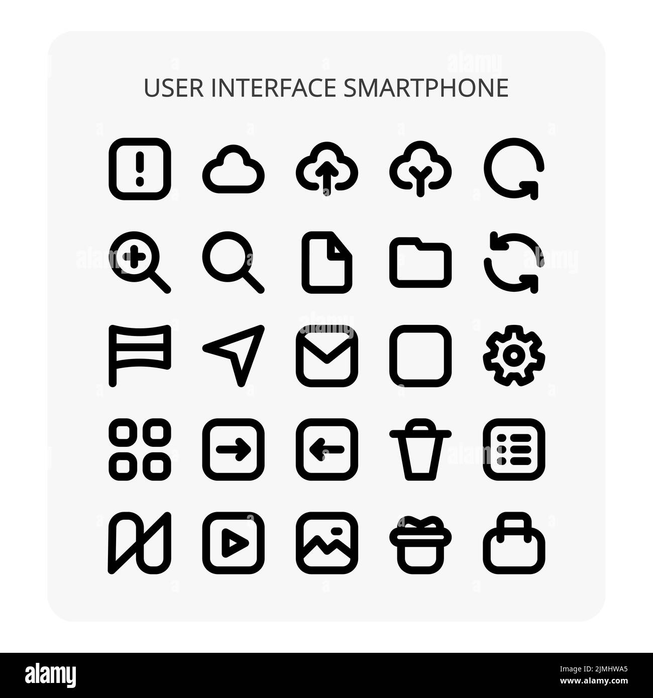 A set of smartphone icons with a white background Stock Vector Image ...