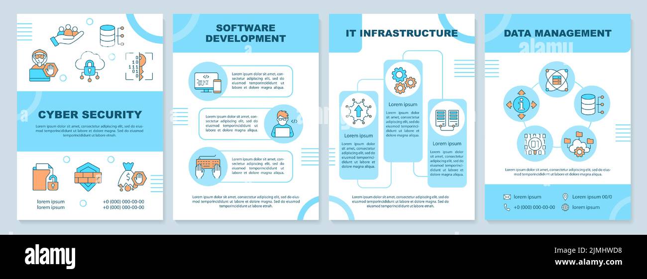 Popular IT branches brochure template Stock Vector