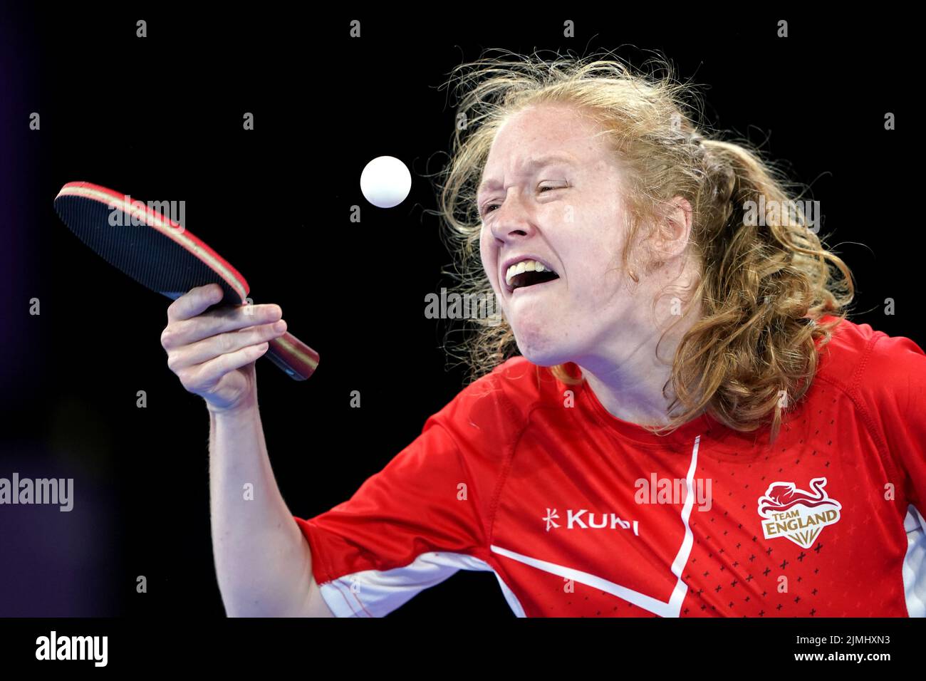 England 's Felicity Pickard in action against Nigeria's Faith Obazuaye during the Table Tennis Women's Singles Classes 6-10 - Bronze Medal Matchat The NEC on day nine of the 2022 Commonwealth Games in Birmingham. Picture date: Saturday August 6, 2022. Stock Photo