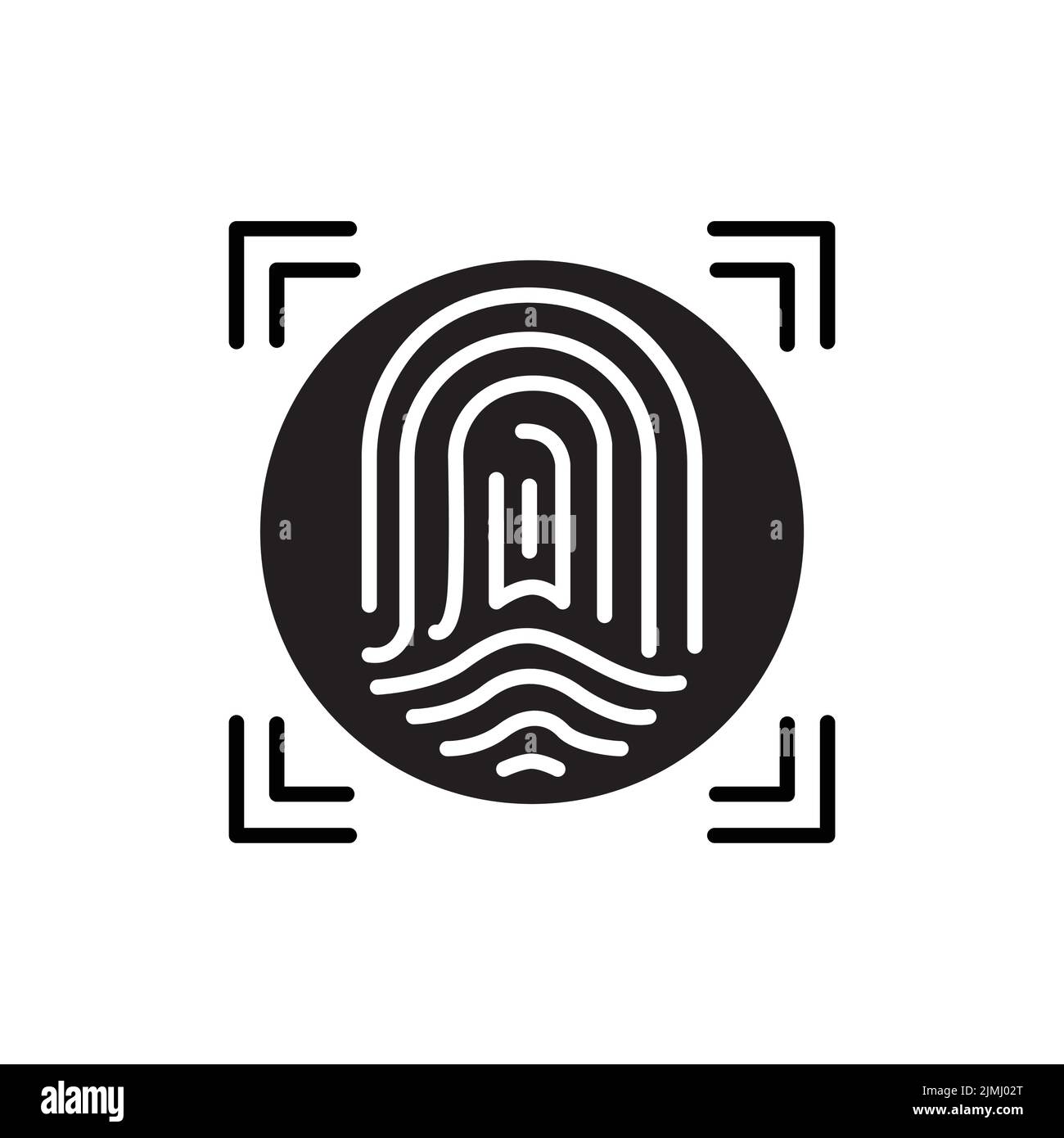 Fingerprint scan provides security access color line icon. ID and verifying person.  Biometric identification element. Stock Vector