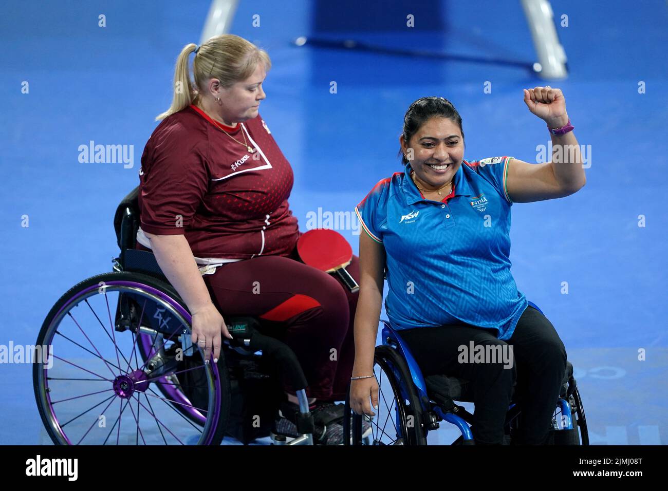 India's Sonalben Manubhai after the Women's Singles Classes 3-5 - Bronze Medal Match at The NEC on day nine of the 2022 Commonwealth Games in Birmingham. Picture date: Saturday August 6, 2022. Stock Photo