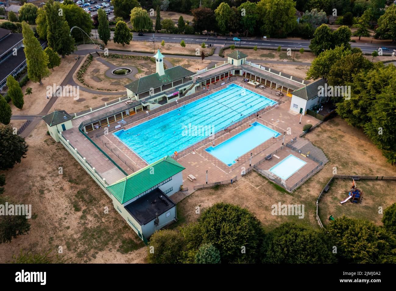 PETERBOROUGH, UK AUGUST 4, 2022. An aerial view of The Peterborough