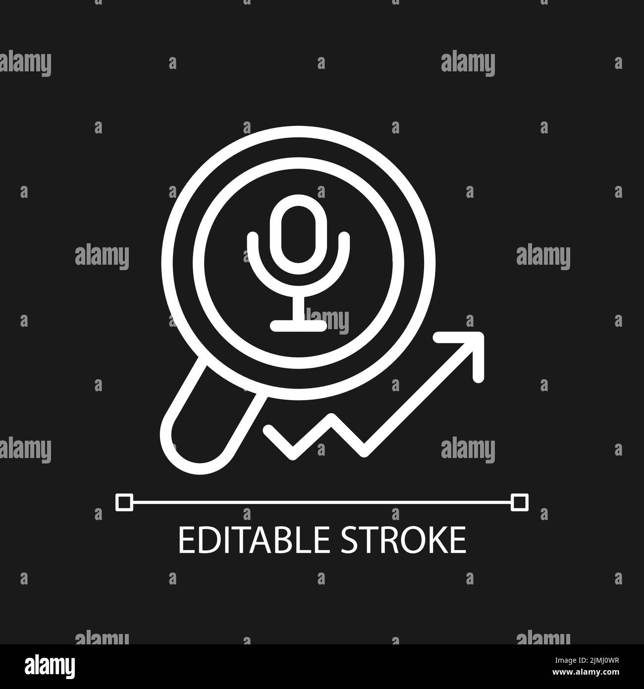 Voice marketing pixel perfect white linear icon for dark theme Stock ...