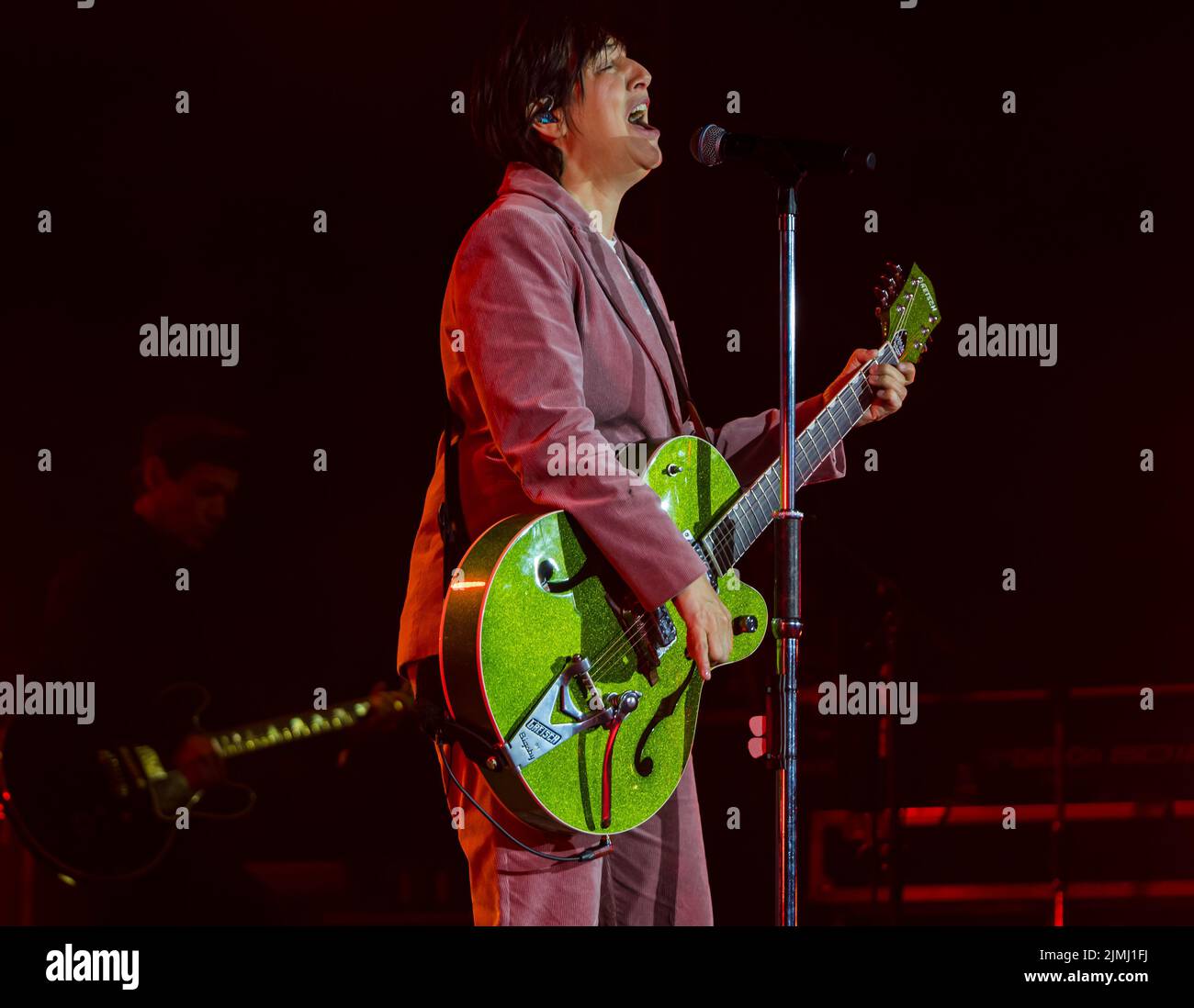 North Berwick, East Lothian, Scotland, United Kingdom, 6th August 2022. Fringe-by-the-Sea: the seaside alternative to the Edinburgh festivals kicks off with a concert by the band Texas with Scottish singer Sharleen Eugene Spiteri in the Big Tent in Lodge Grounds. Credit: Sally Anderson/Alamy Live News Stock Photo