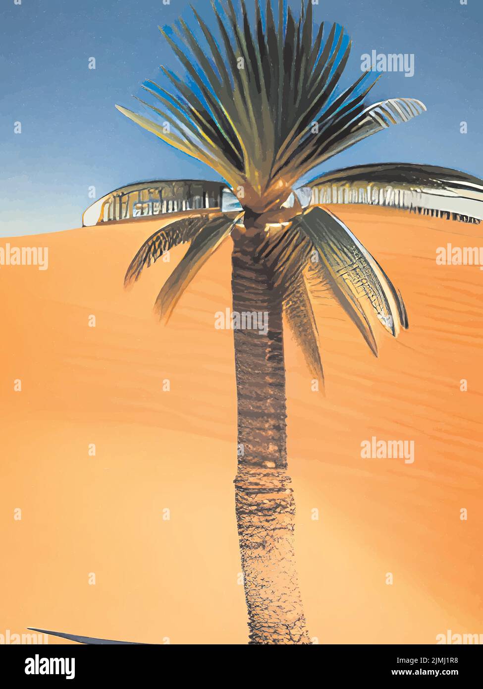 PAINTING OF PALM TREES IN THE SUN Stock Vector Image & Art Alamy
