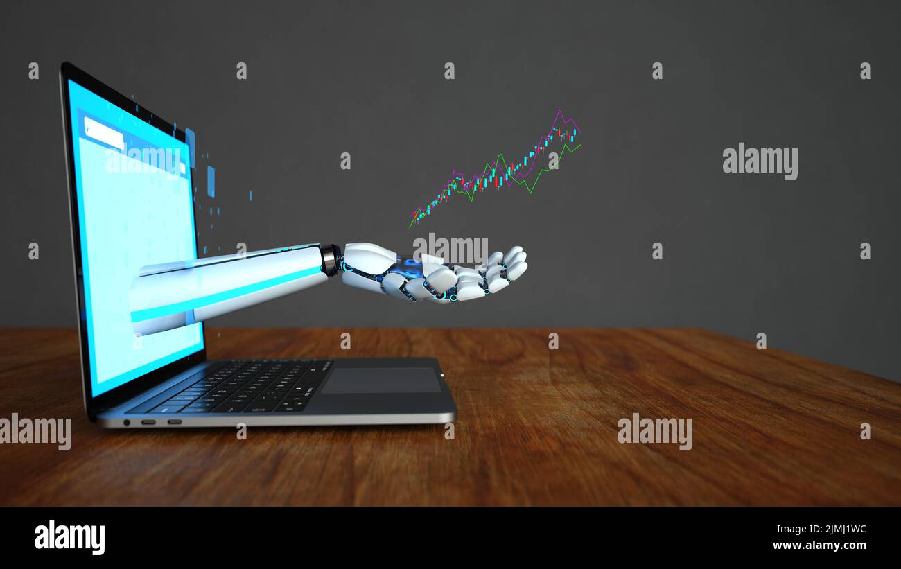 AI Trader Robot Stock Photo