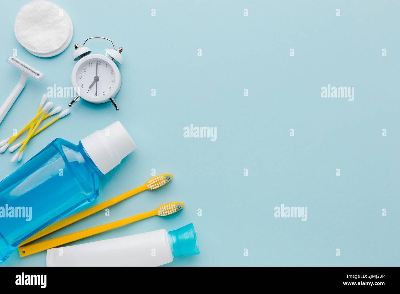 Dental cleaning products copy space Stock Photo Alamy