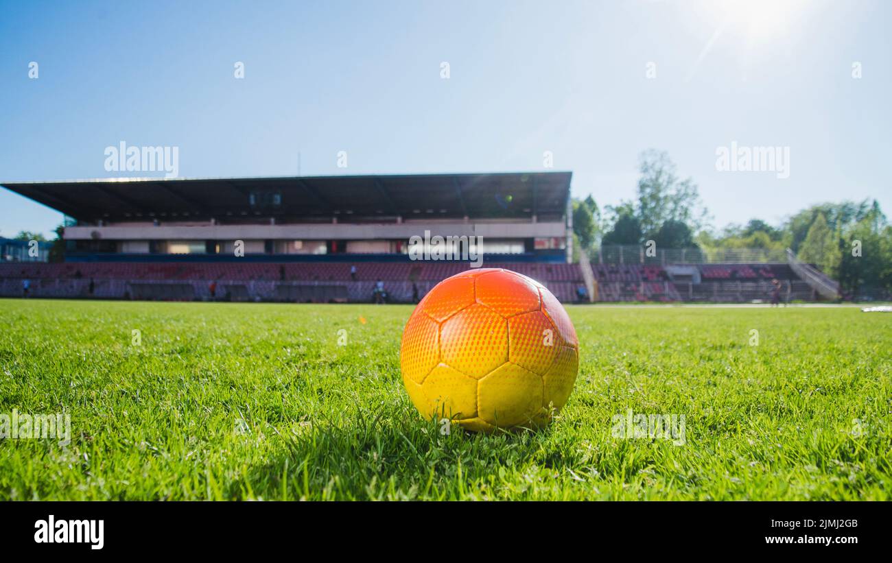 Football grass Stock Photo