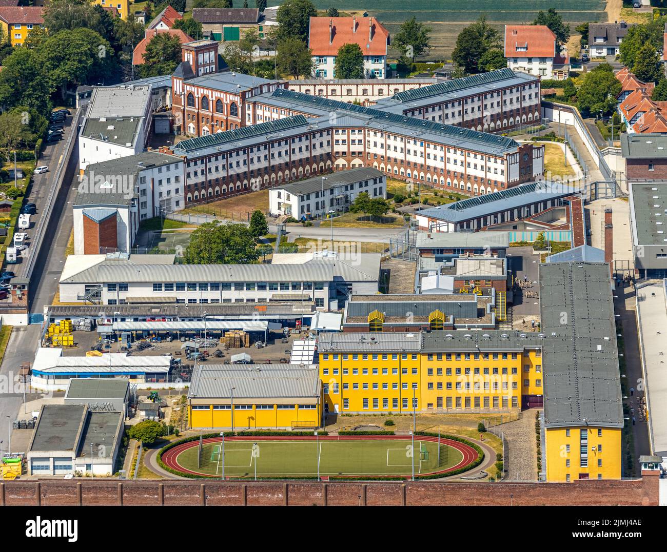 Aerial photograph, correctional facility JVA Werl , Werl, Soester Börde, North Rhine-Westphalia, Germany, Soester, Börde, DE, Europe, birds-eyes, view Stock Photo