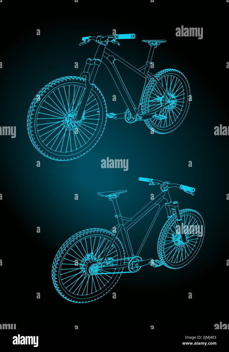 Stylized vector illustrations of electric bike Stock Vector
