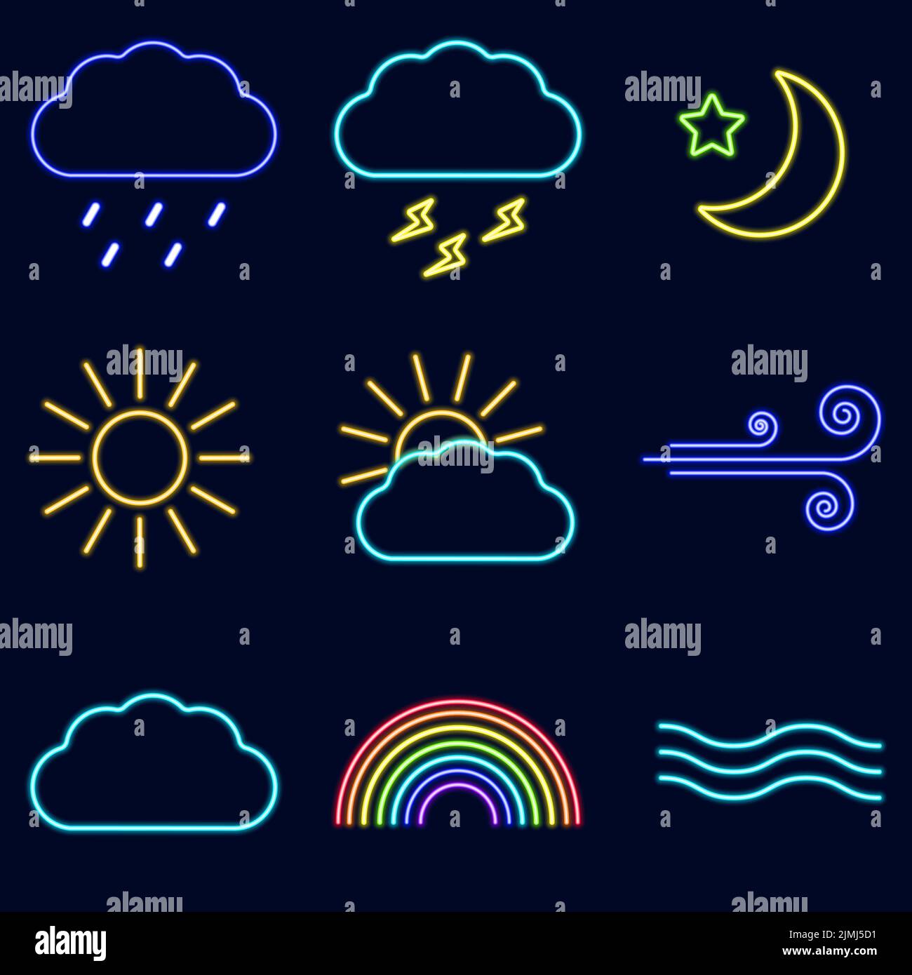 Neon icon blue color outline hi-res stock photography and images - Alamy